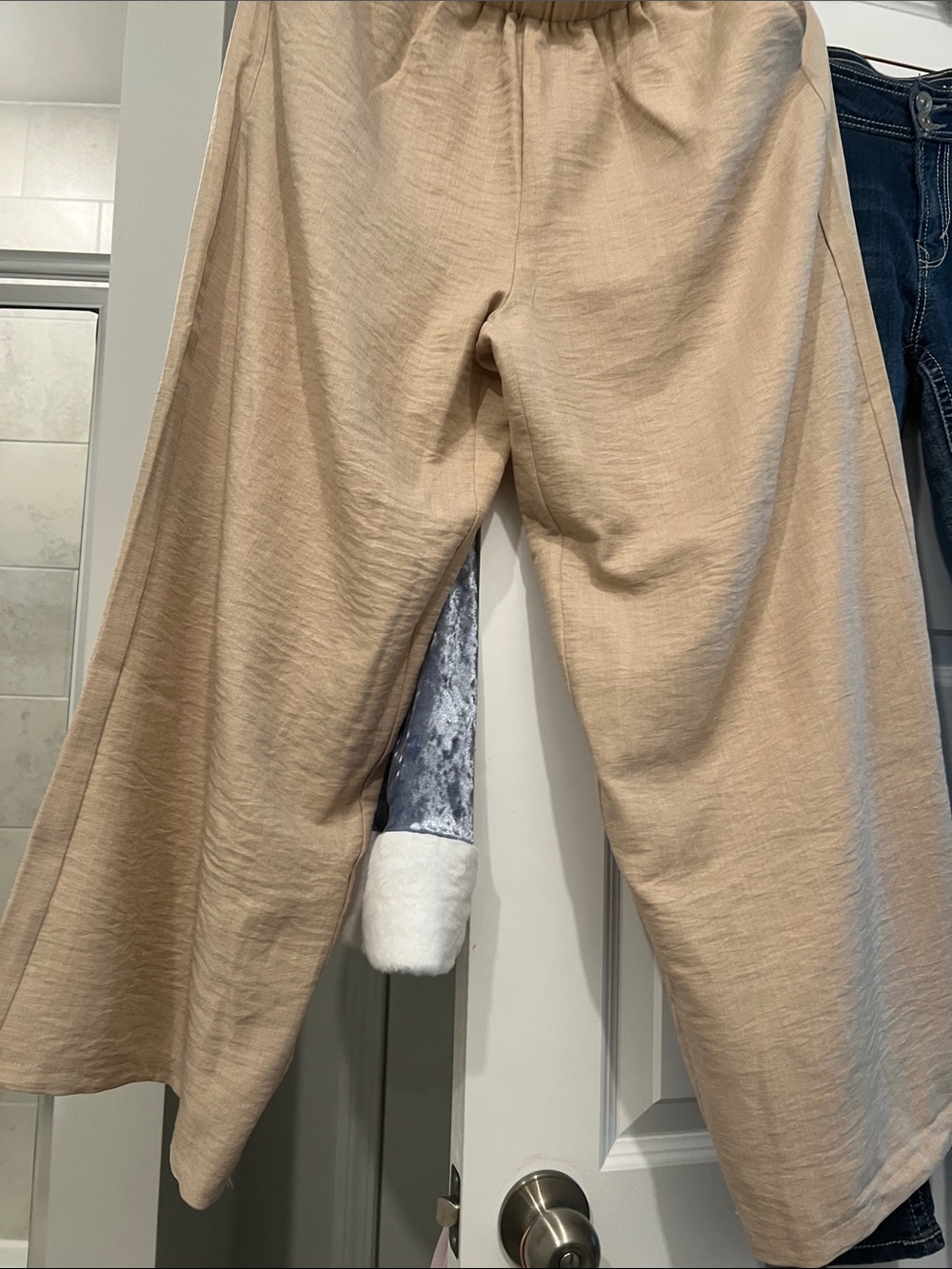 SHEIN Beige Crochet-Back Wide-Leg Jumpsuit - Picture 12 of 15
